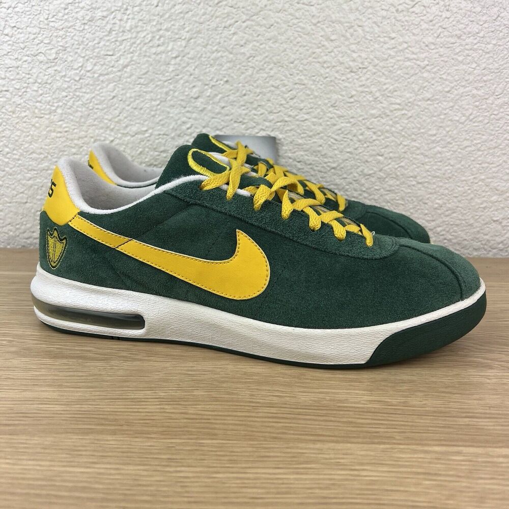 Y2K Nike Bruin Max Oregon Ducks Nike ID Suede Green Gold Men’s Size 12 - Picture 1 of 10